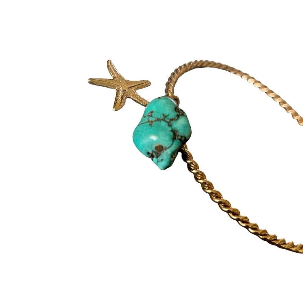 **Amazing Gold/Turquoise Bangle** - Picture 2 of 4